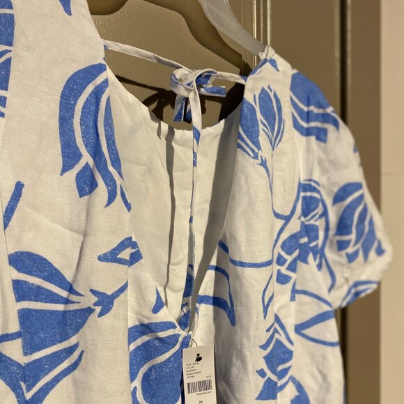 Lane Bryant Short Flutter Sleeve Square Neck Tie-Back Top Dress - Size 24 - Picture 9 of 9